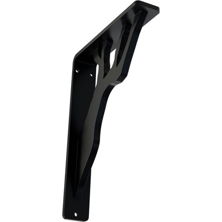 Ekena Millwork Damon Wrought Iron Bracket, (Single center brace), Powder Coated Black 1 1/2"W x 5 1/2"D x 8"H BKTM01X05X08SDA